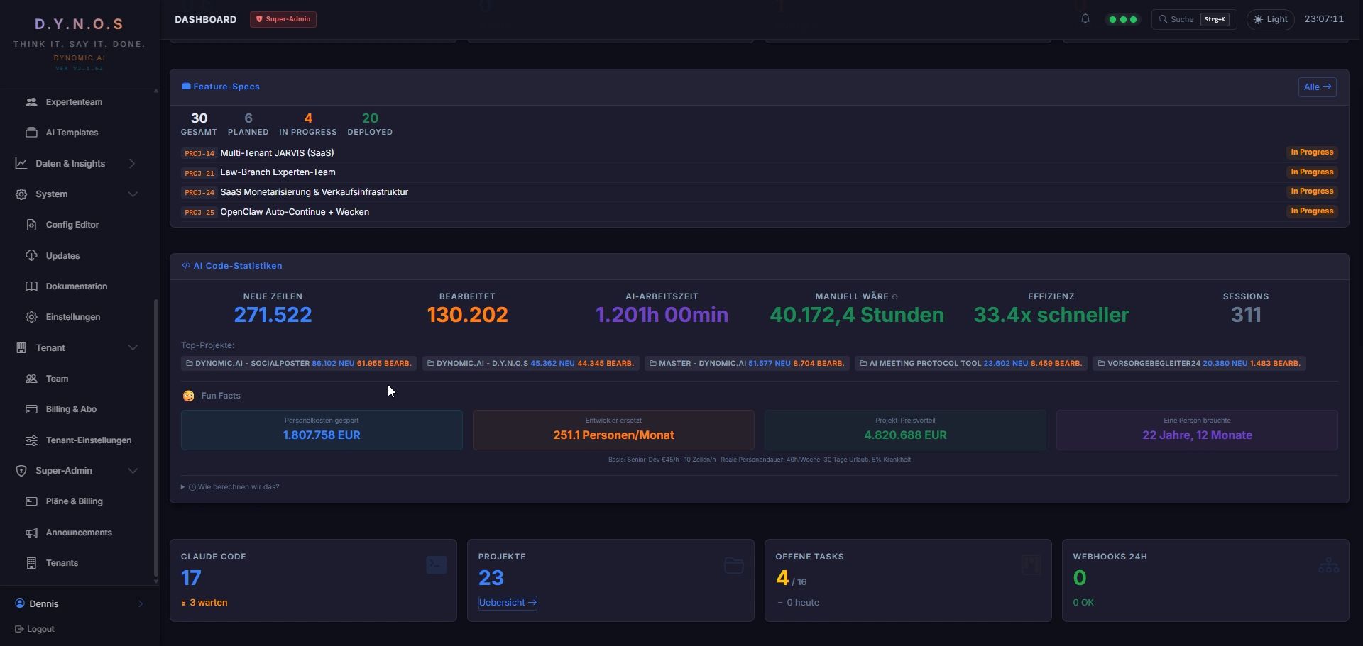 DYNOS Dashboard